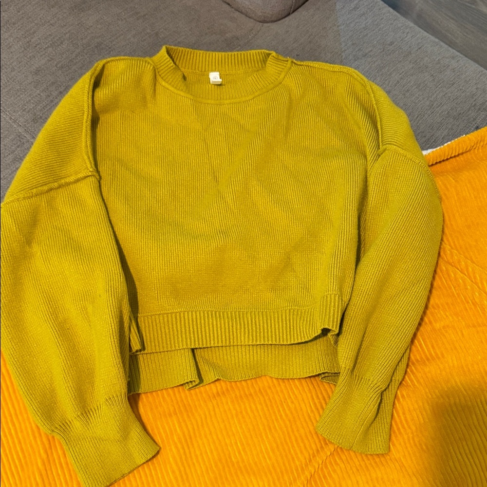 Wishlist Women's Yellow Crew Neck Sweater
